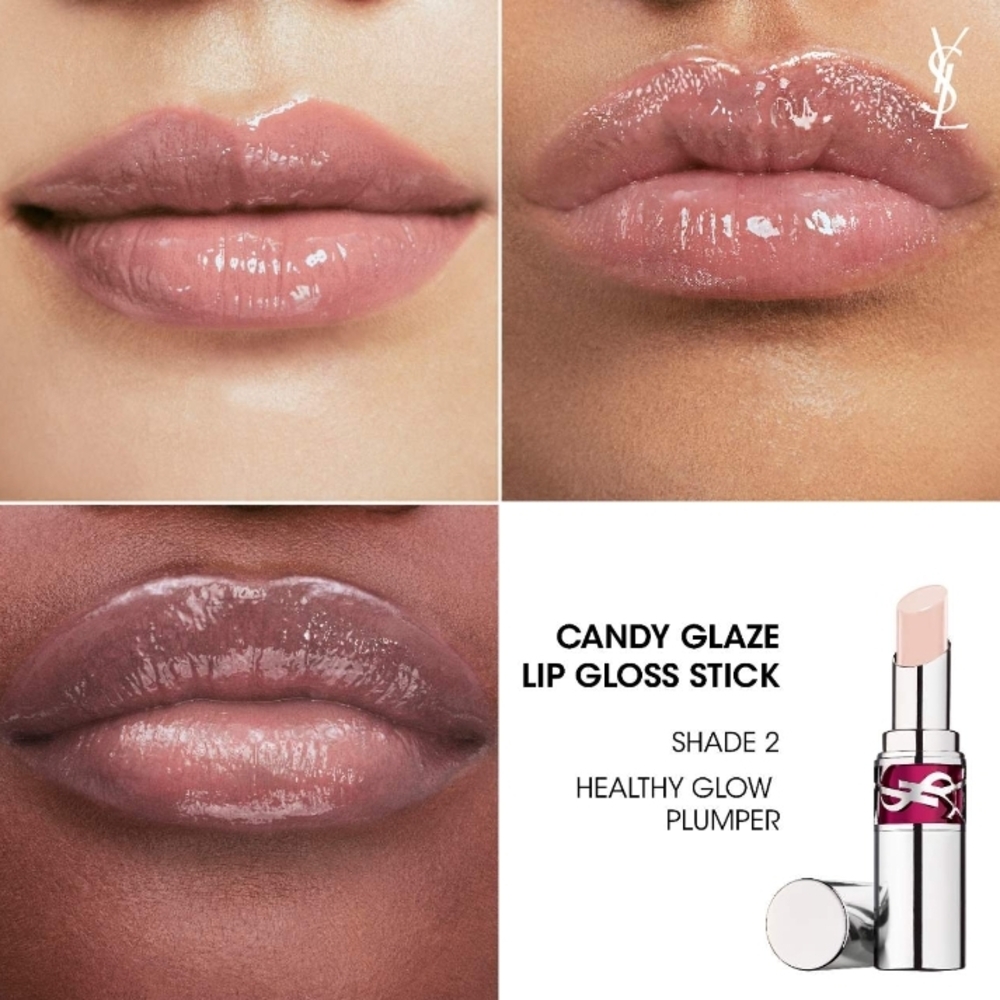 Yves Saint Laurent Candy Glaze - 2 Healthy Glow Plumper With Pink Hue - NIB